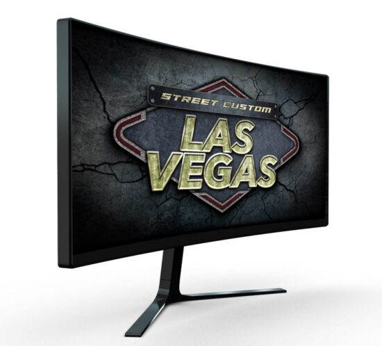 Monitor TV con sigla di apertura della serie TV Las Vegas Street Custom