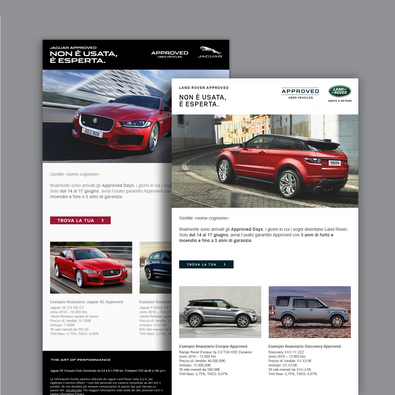 DeM Jaguar Approved e Land Rover Approved - Campagna Advertising online
