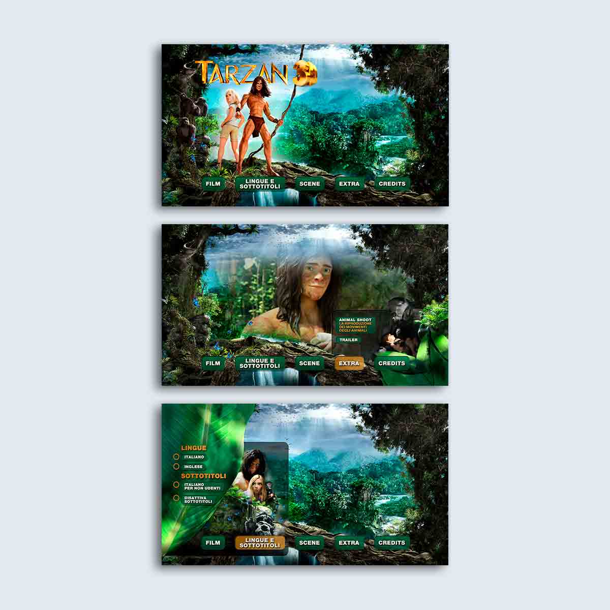 Menu Blu-Ray con Interface Design del film Tarzan